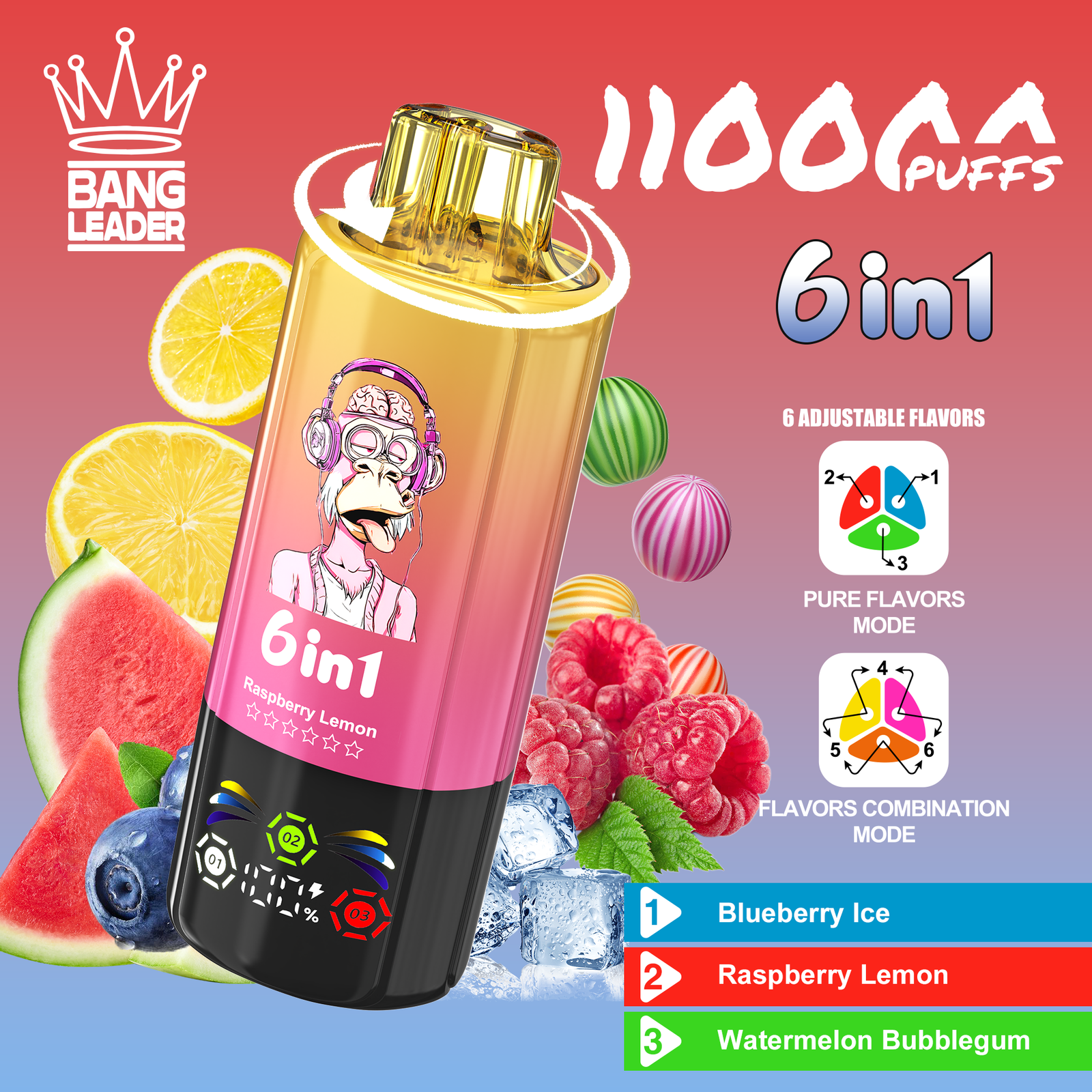 Bang Leader 110K Puffs 6 w 1 – e-papieros jednorazowy - obrazek 6
