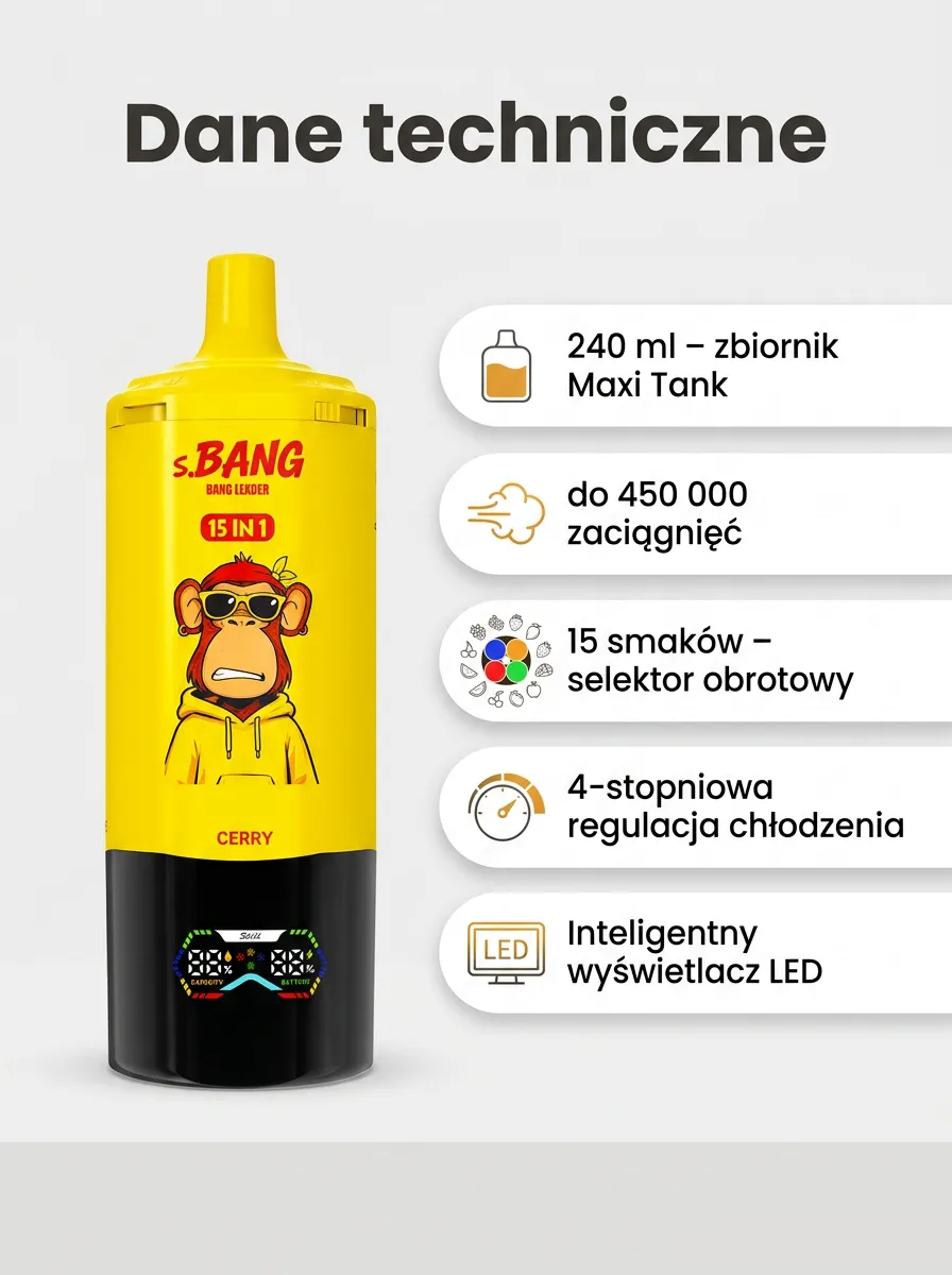 E-papieros BANG 450K (15 w 1) – szczegół 4