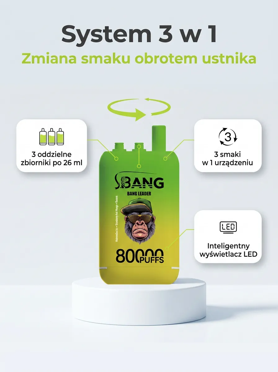 E-papieros BANG 80K (3 w 1) – szczegół 2