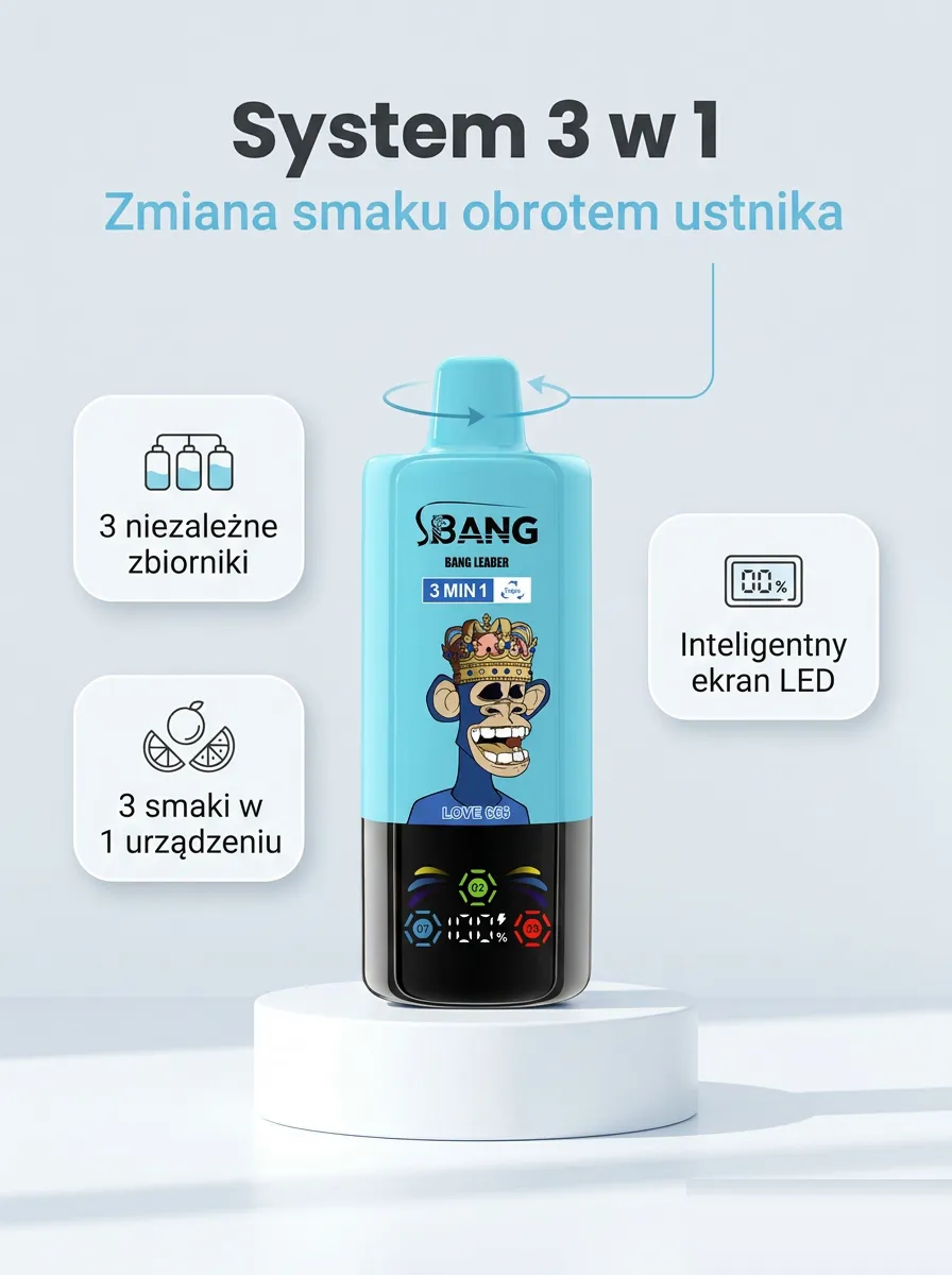 E-papieros BANG 85K (3 w 1) – szczegół 2