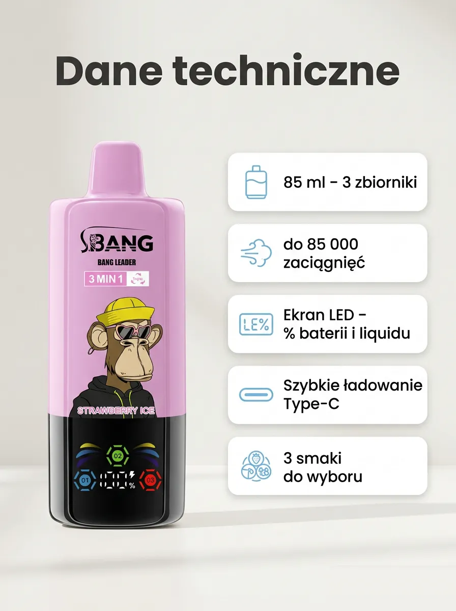 E-papieros BANG 85K (3 w 1) – szczegół 4