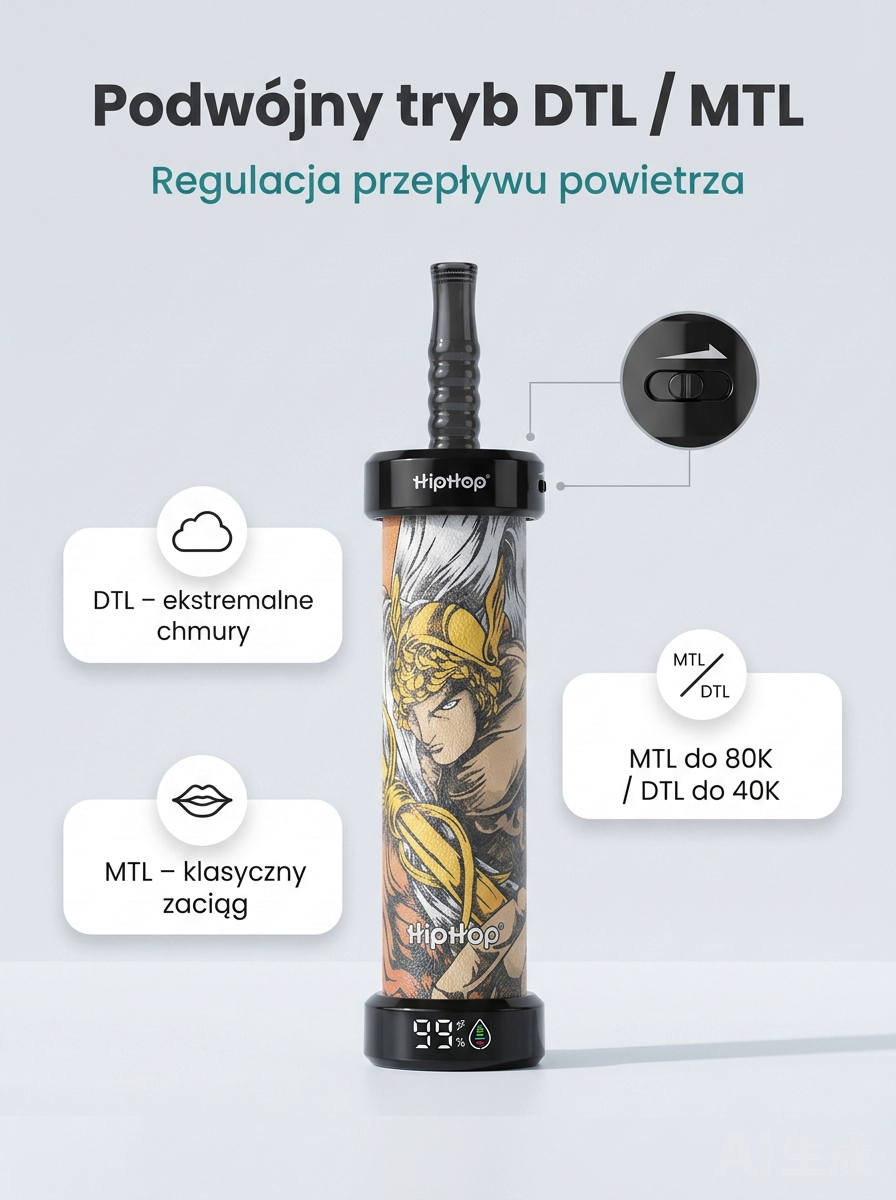 E-papieros HipHop E-Hookah 80K – szczegół 2