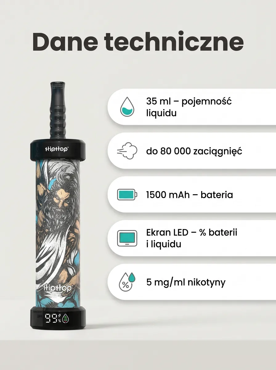 E-papieros HipHop E-Hookah 80K – szczegół 4